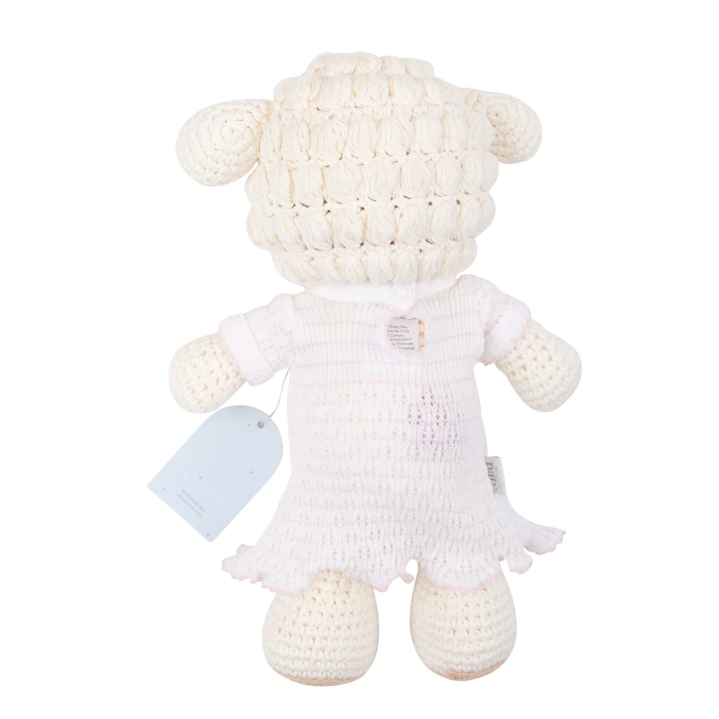 13” Crocheted Paty Pal- Lamb w/ Pink Dress