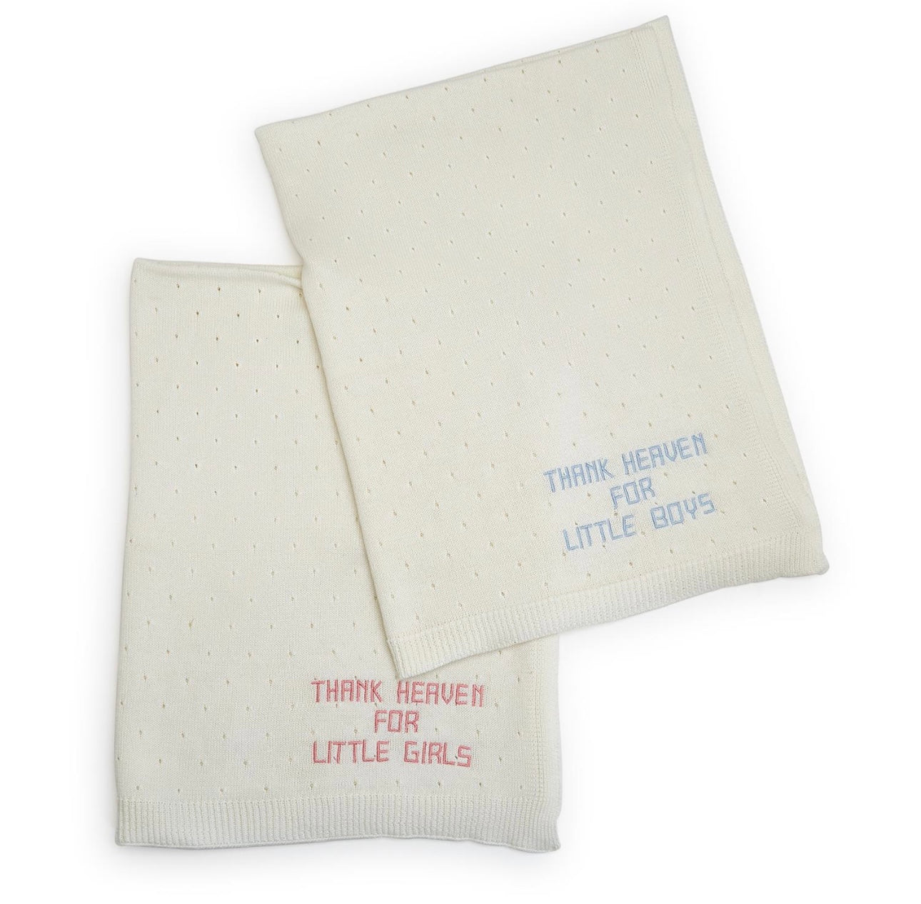 Thank Heaven Embroidered Knit Blanket