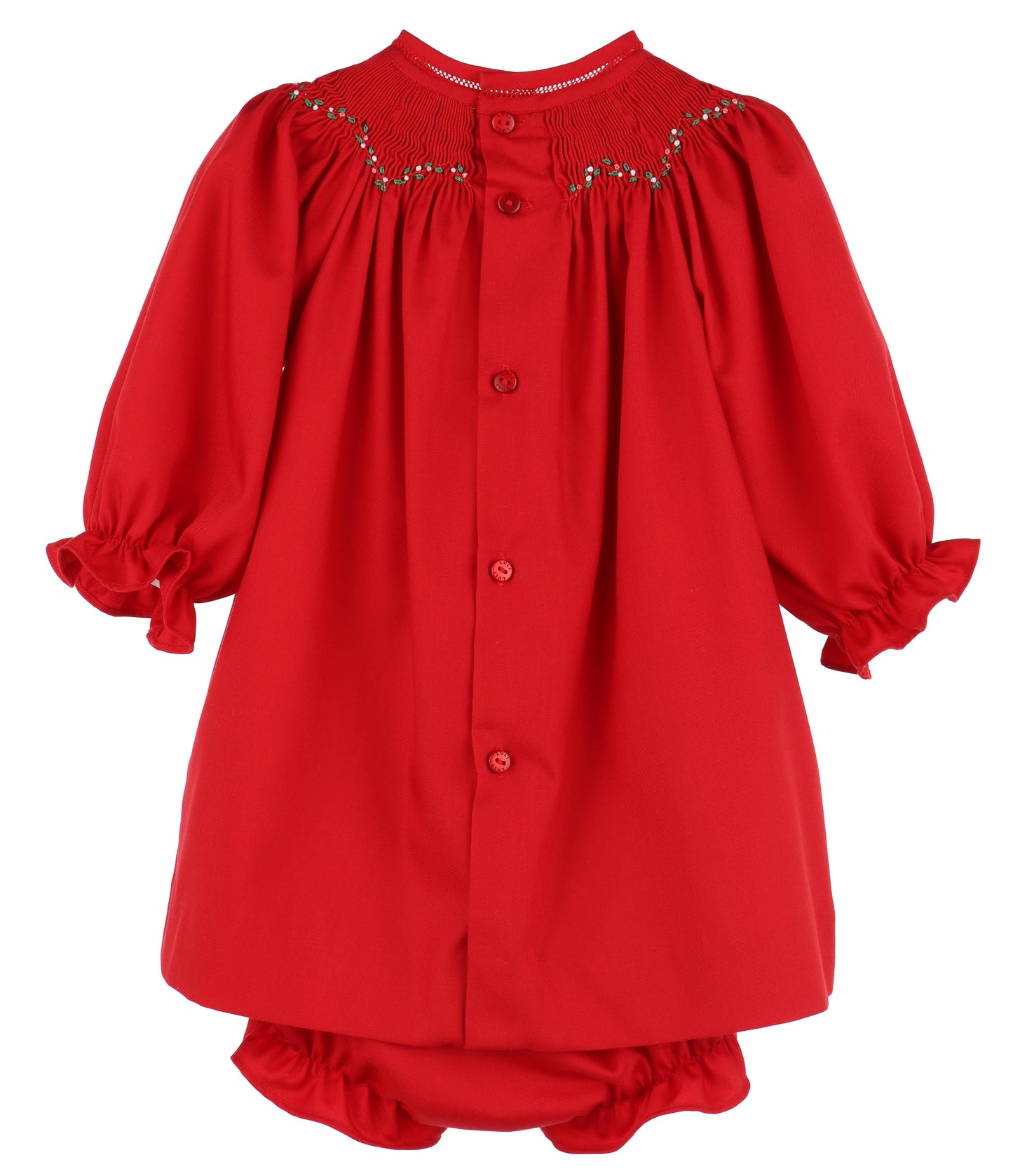 Merry & Bright Smocked Bishop Set- Red