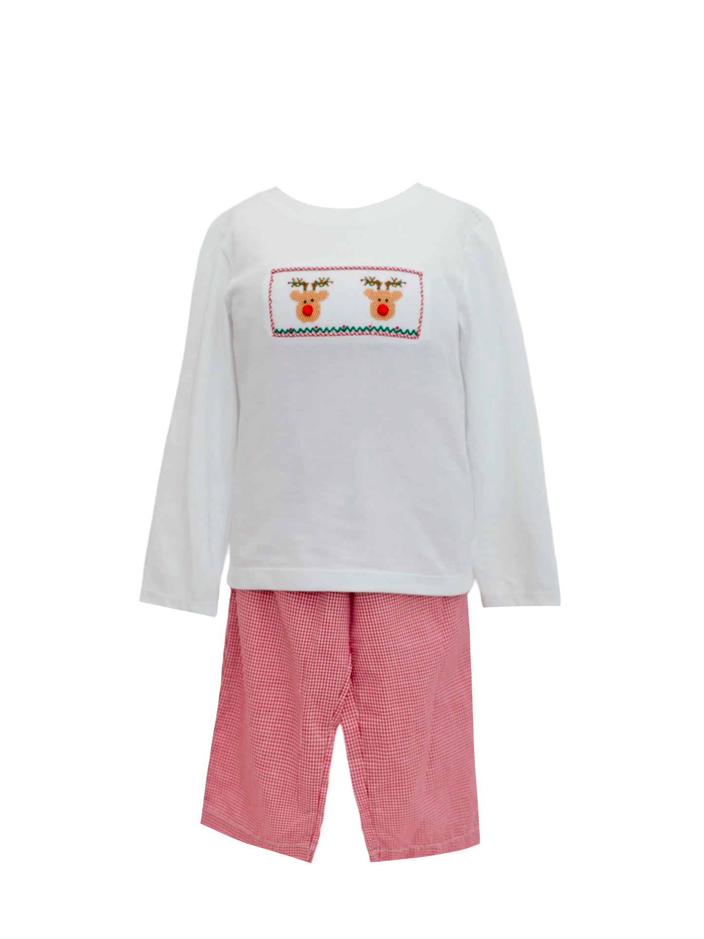 Rudolph Smocked Long Sleeve Pant Set