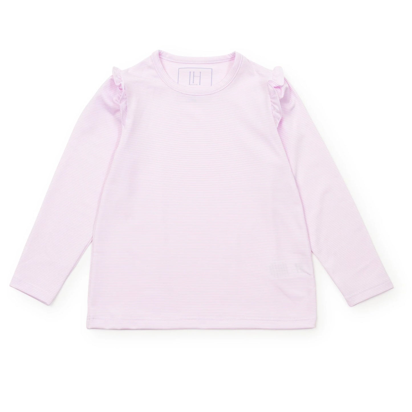 Mia Long Sleeve Performance Top by LH Sport- Light Pink Stripes