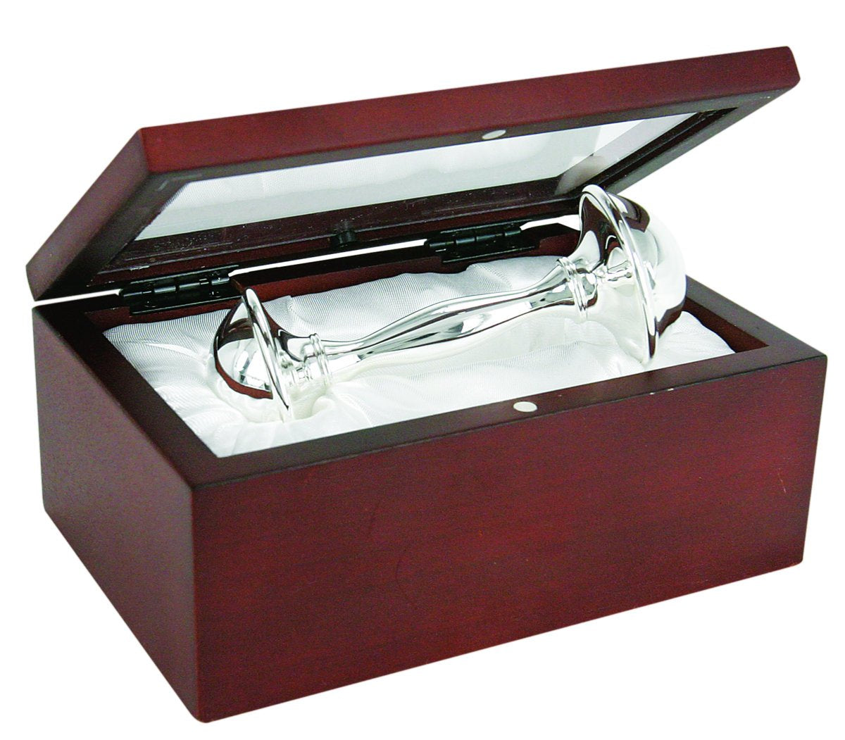 Rosewood Silver Rattle Keepsake Set