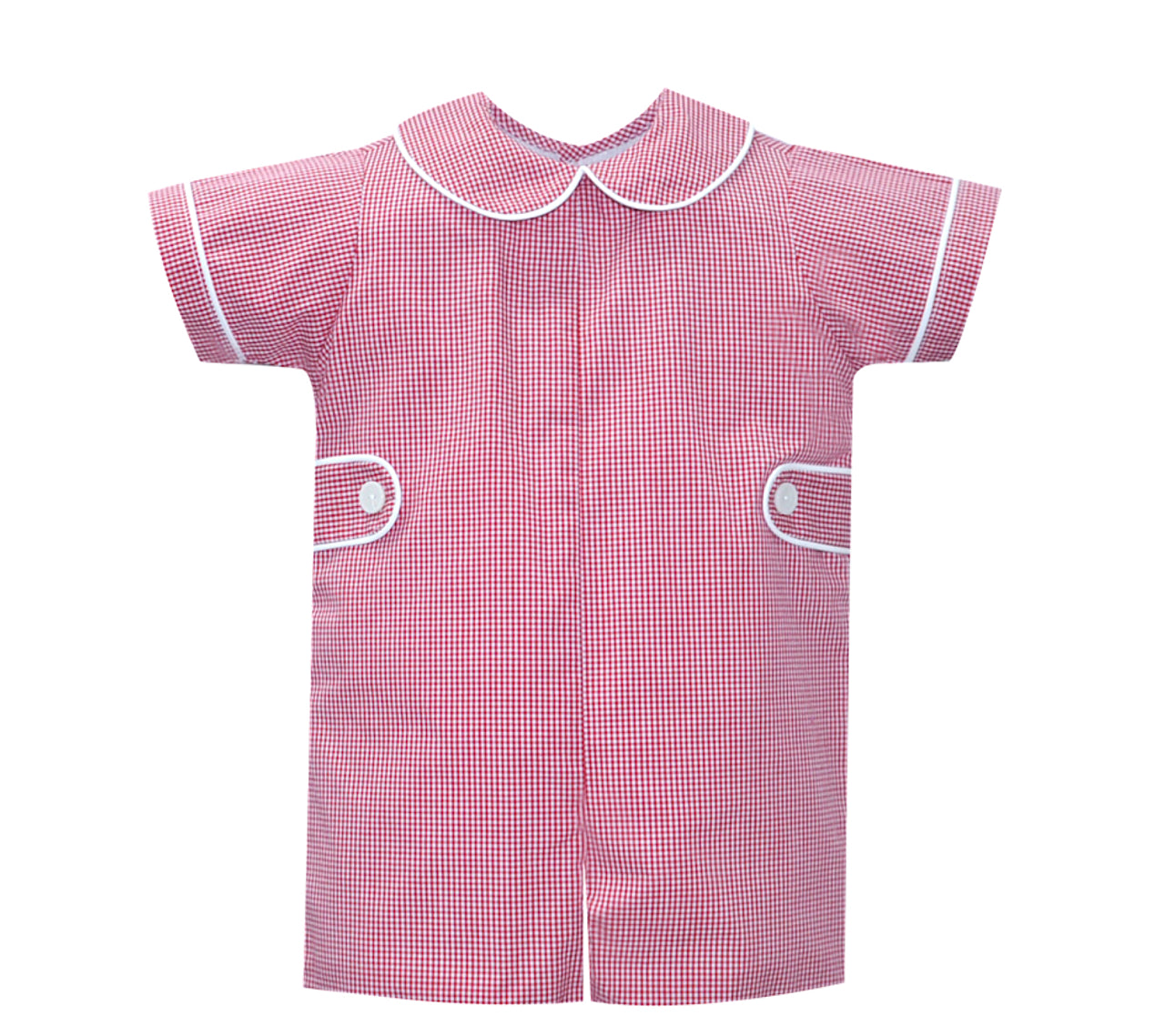William Romper- Red Micro Gingham