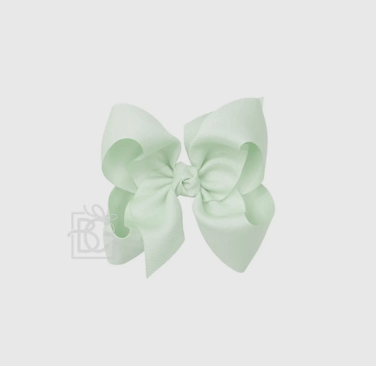 5.5” Grosgrain Bow on Clip- Powder Mint
