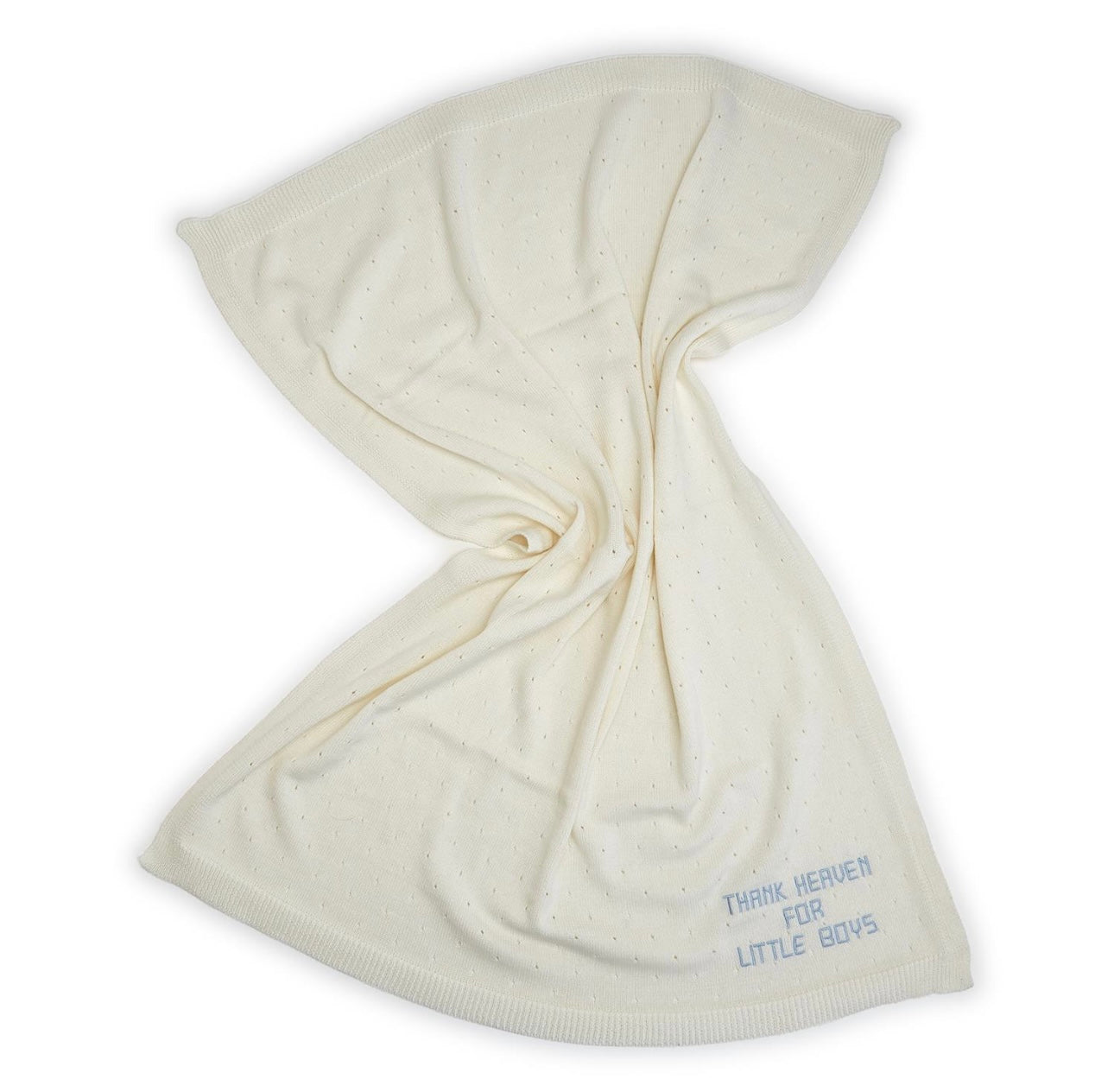 Thank Heaven Embroidered Knit Blanket