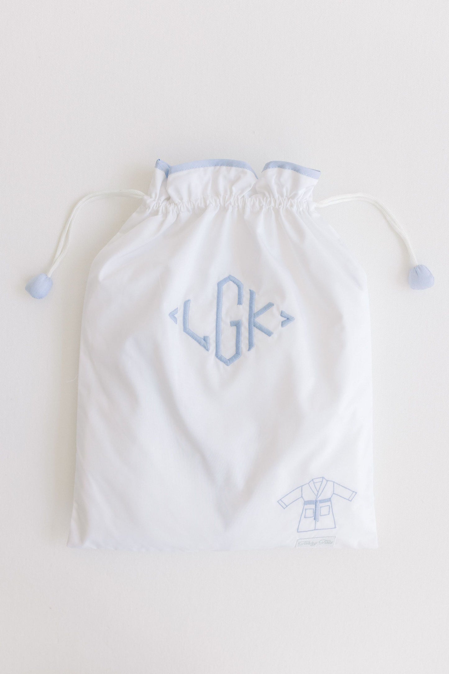 Boys Bathrobe- Blue Pinstripe