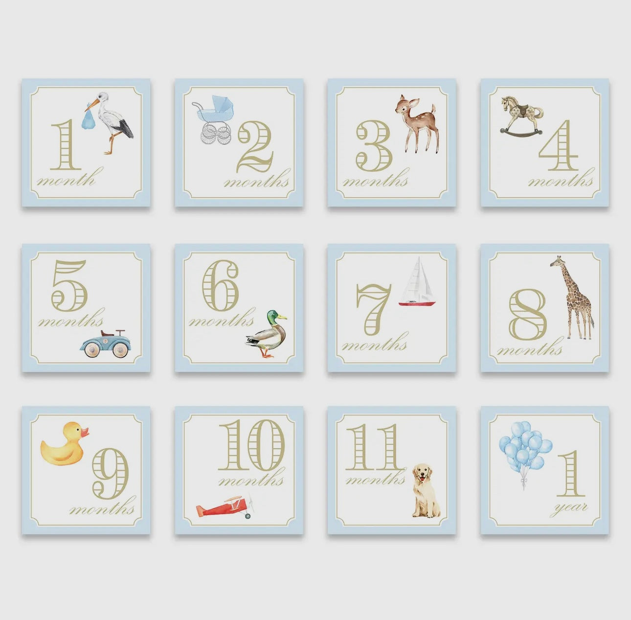 Classic Boys Milestone Cards