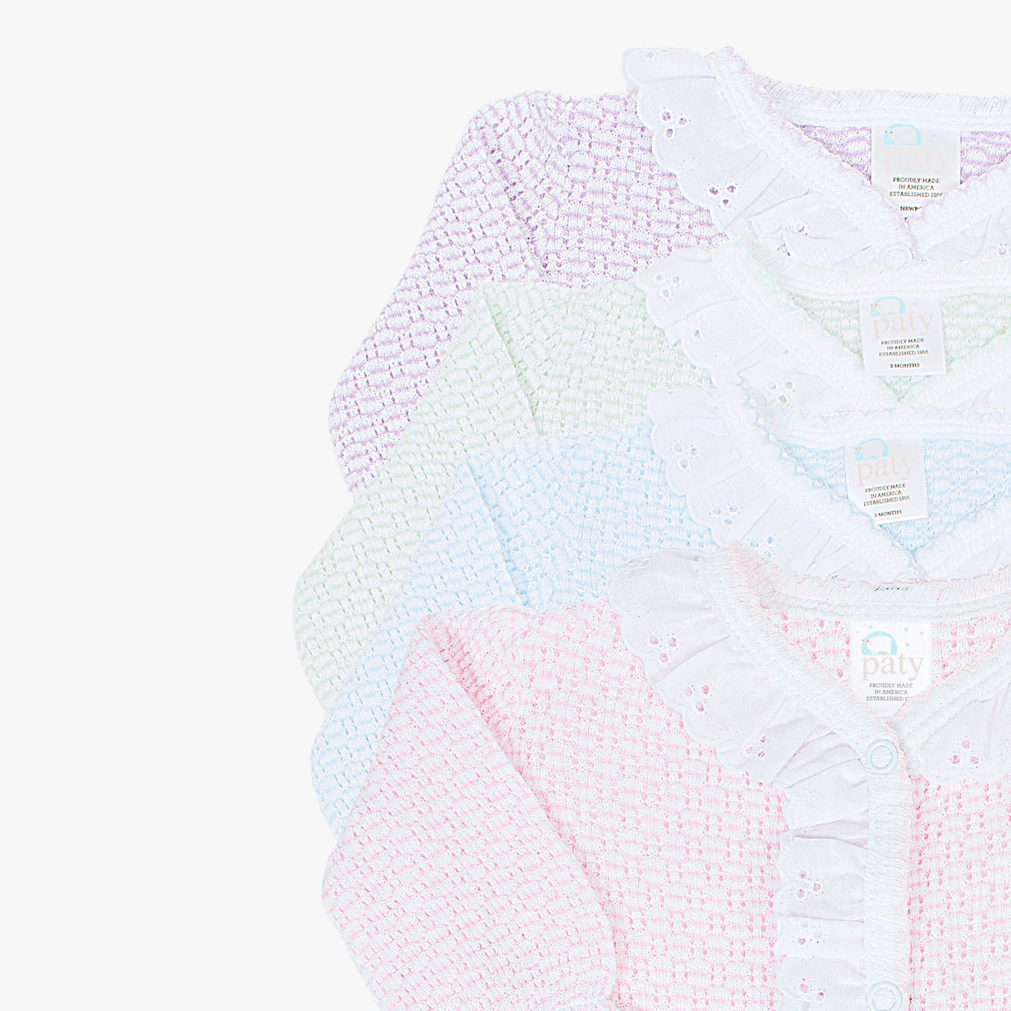 Knit Eyelet Footie- Pink