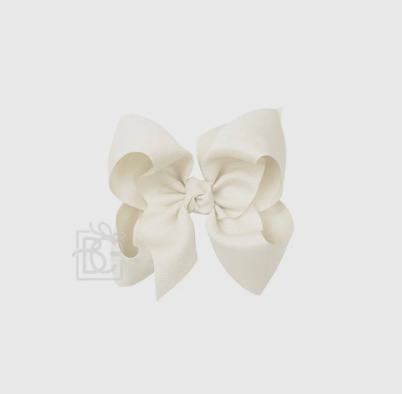 5.5” Grosgrain Bow on Clip- Antique White