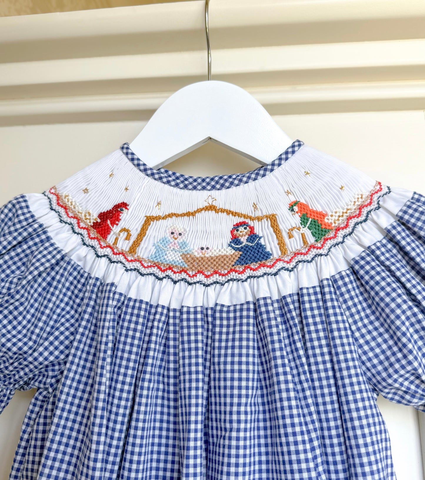 Nativity Scene Bishop Smocked Dress