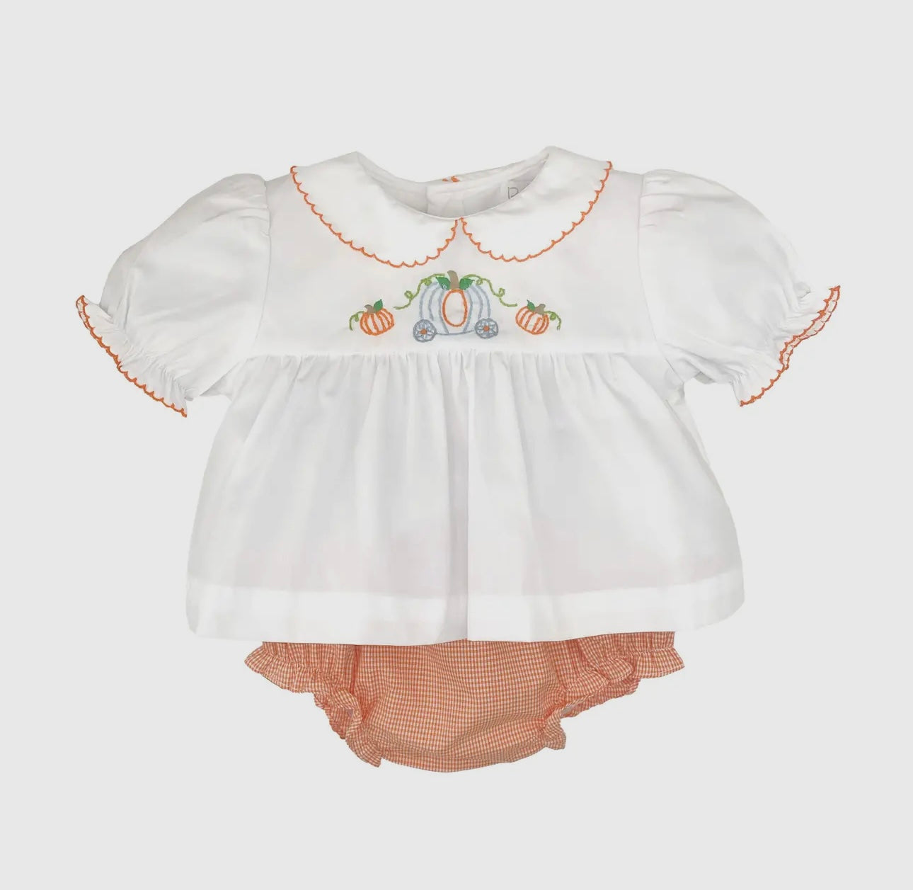 Girls’ Pumpkin Embroidered Diaper Set
