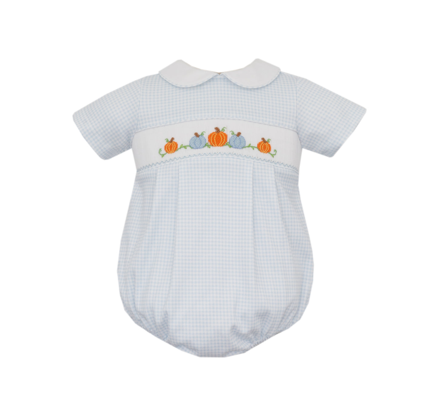 Boys Smocked Pumpkin Knit Bubble