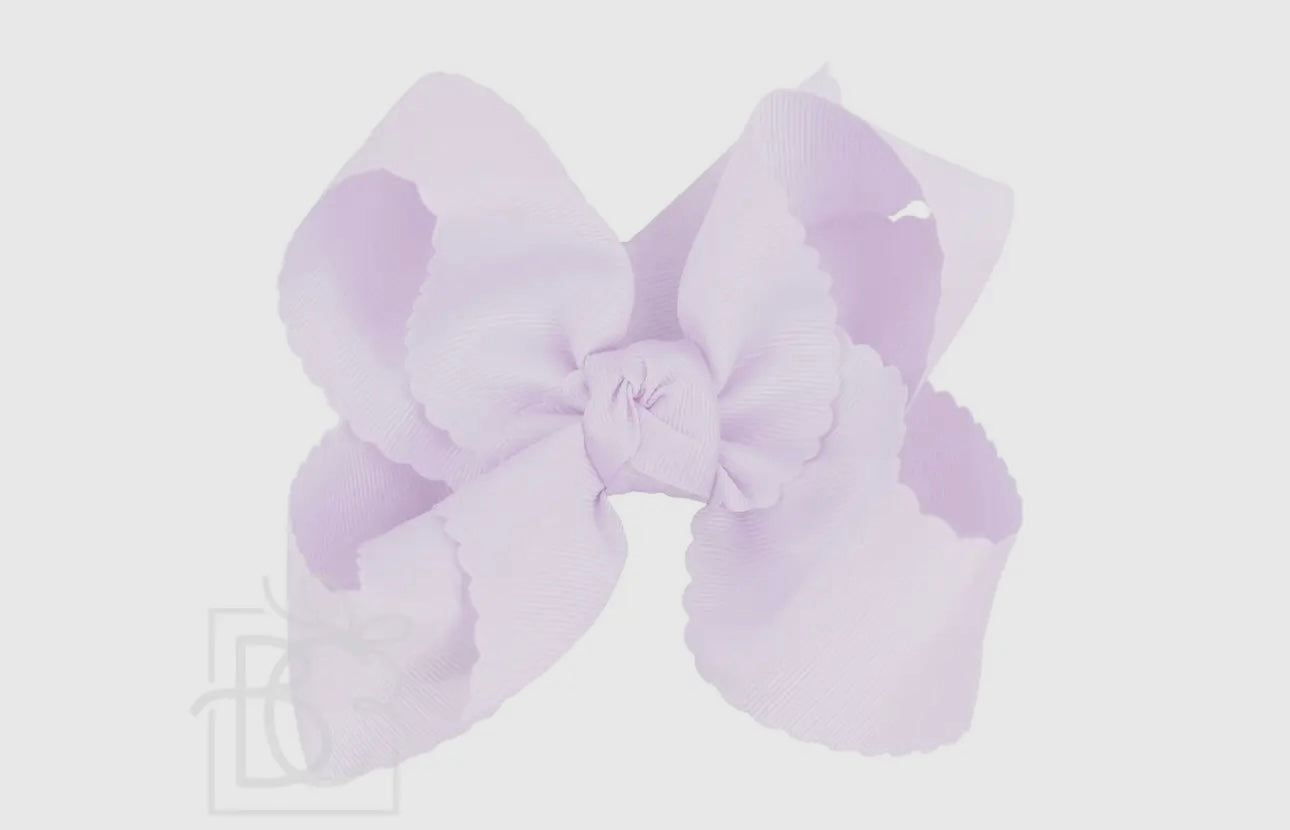 5.5” Scalloped Edge Bow on Clip- Powder Orchid