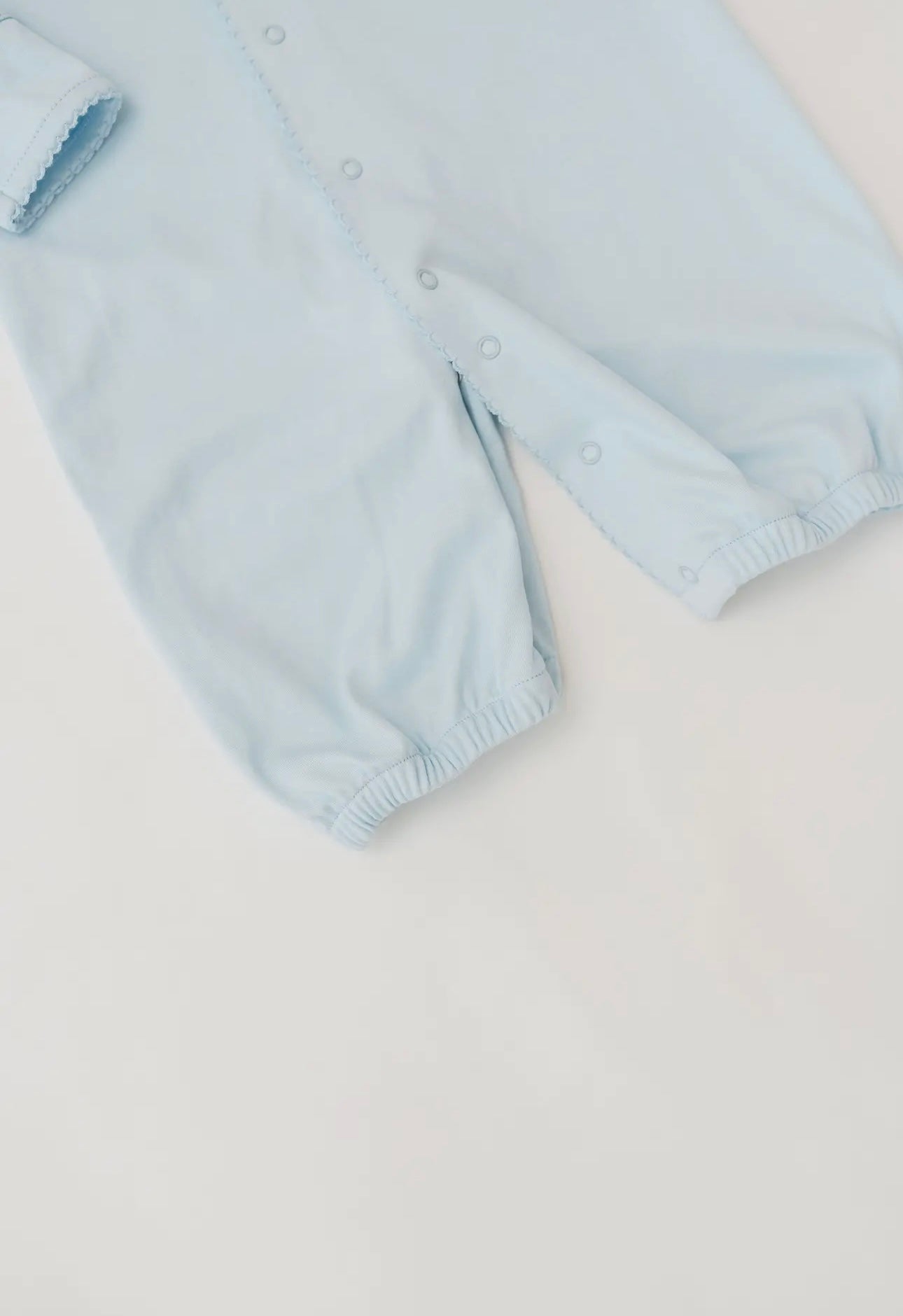 Pima Cotton Convertible Baby Gown/Jumpsuit - Baby Blue