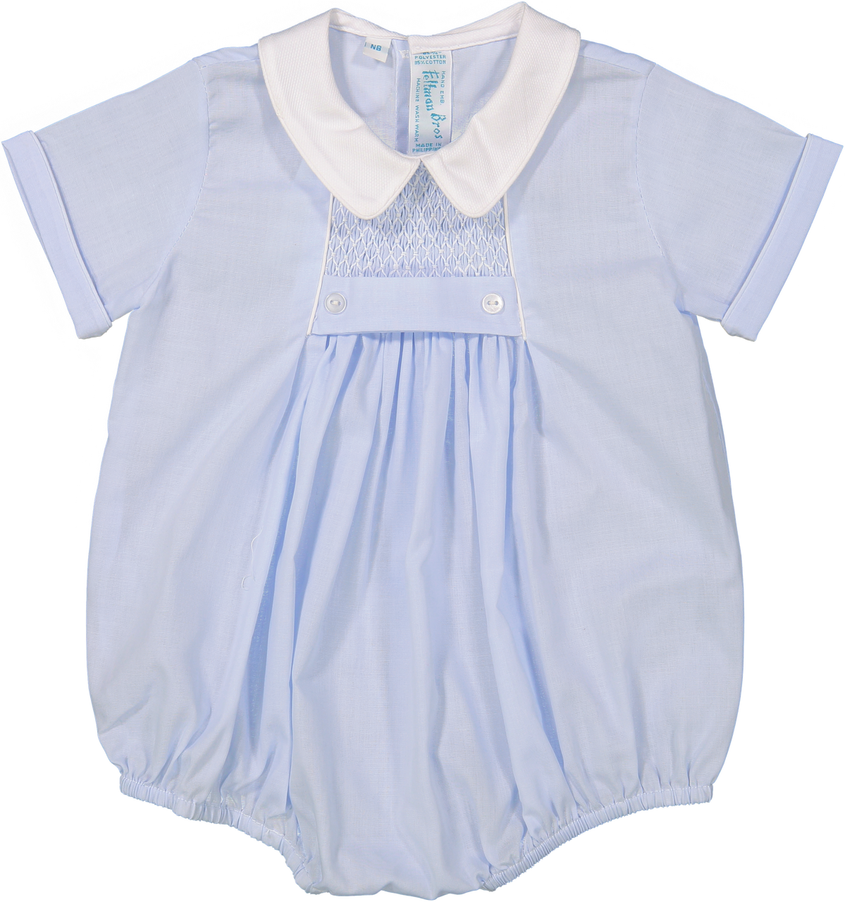 Boys Chevron Smocked Creeper Bubble