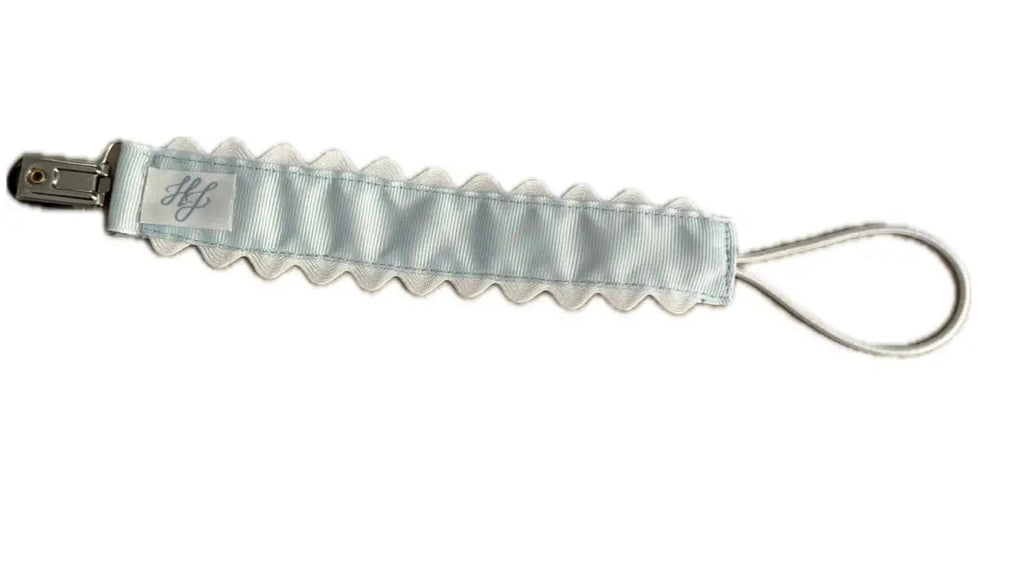 Scalloped Edge Paci Clip- Blue