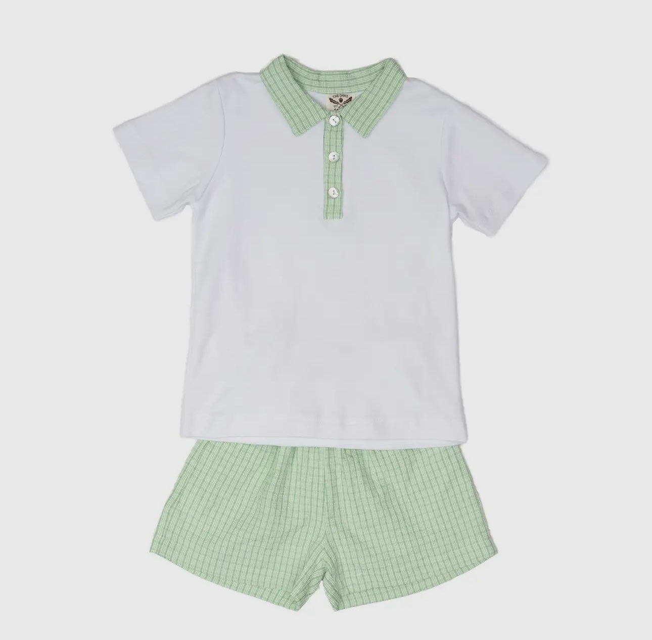 Green Check Short Set