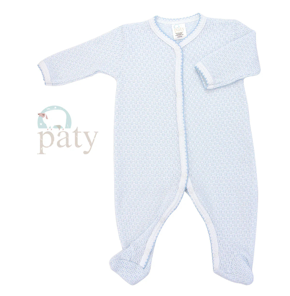 Solid Knit Footie- Blue