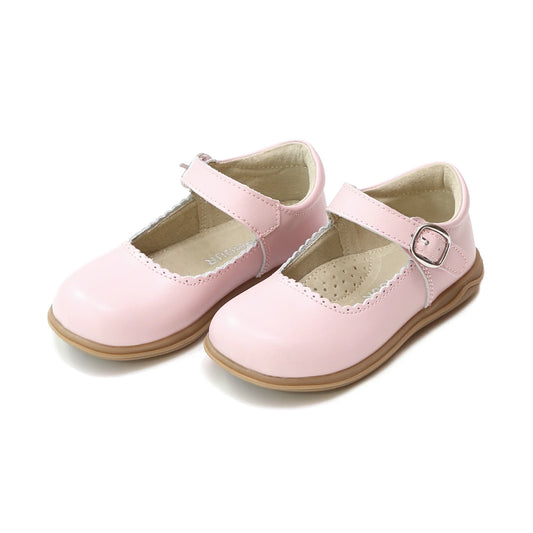 Chloe Classic Scalloped Leather Mary Jane (Toddler)- Pink