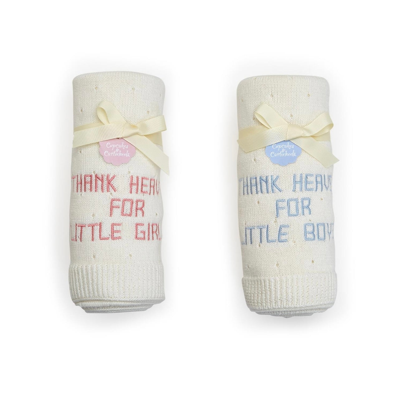 Thank Heaven Embroidered Knit Blanket