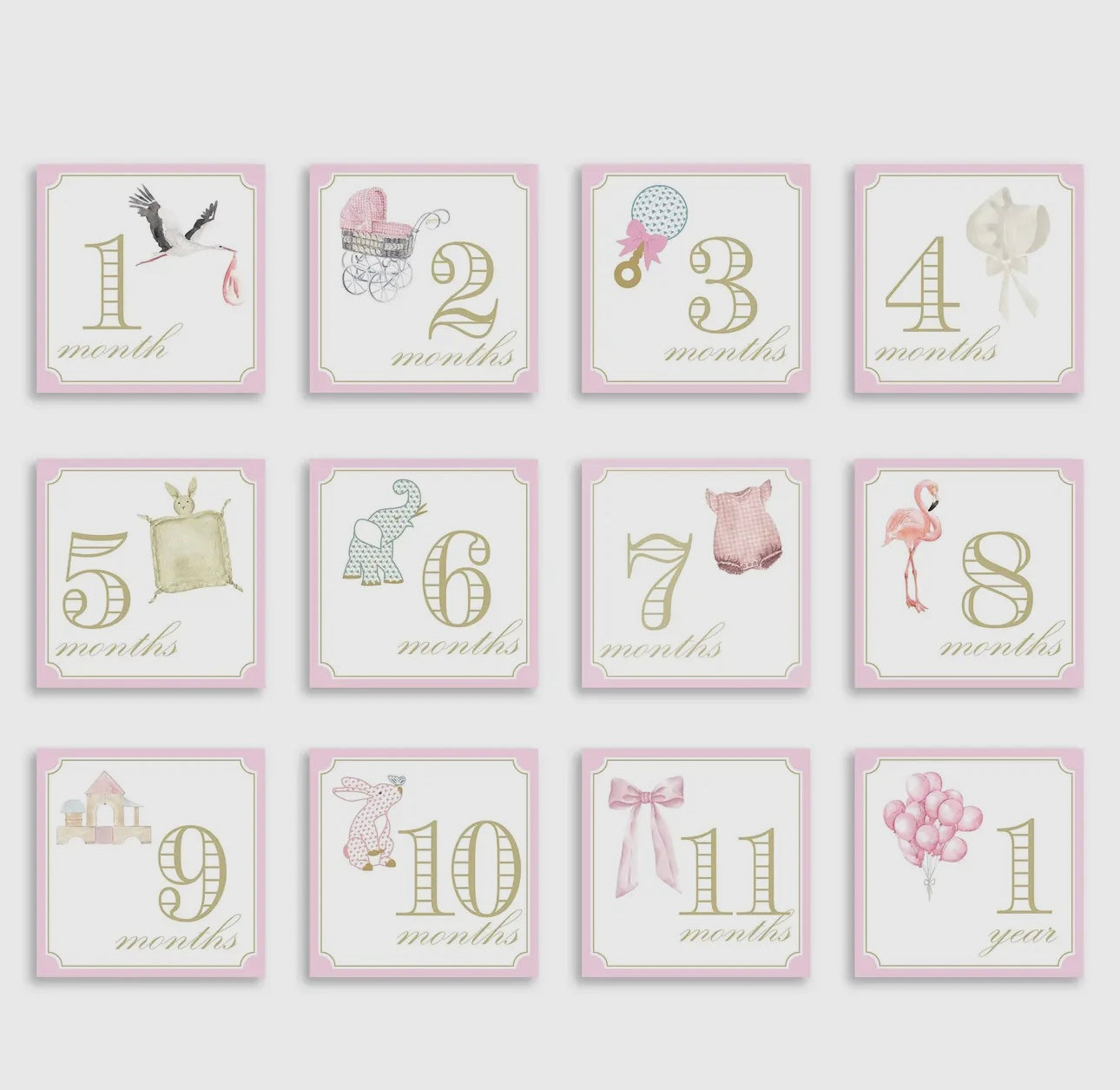 Classic Girl Milestone Cards