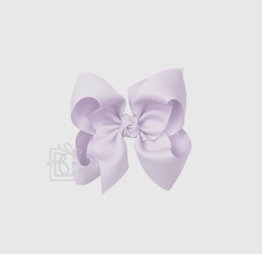 5.5” Grosgrain Bow on Clip- Powder Orchid