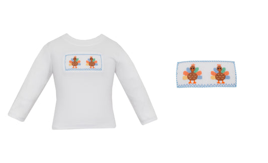 Boys Smocked Turkey Long Sleeve Shirt & Pant Set