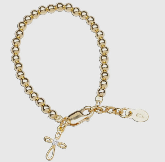 14K Gold Plated Cross Bracelet