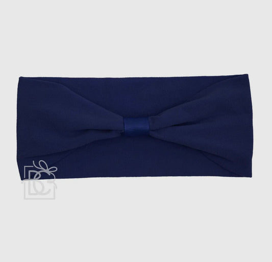 Wide Add-A-Bow Headband- Navy
