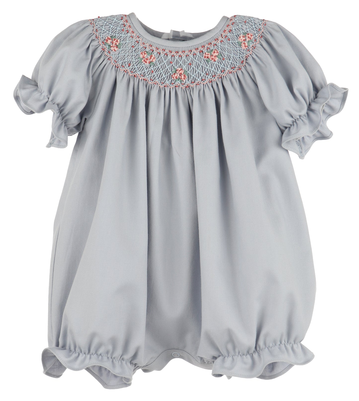 Hydrangeas Smocked Bubble- Blue