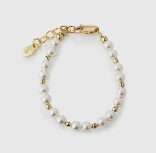 14K Gold Plated Pearl Bracelet