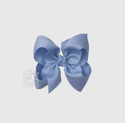 5.5” Grosgrain Bow on Clip- Bluebird