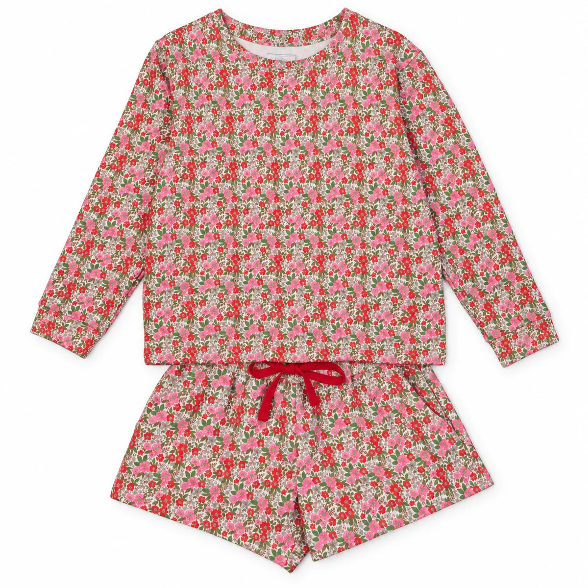 Stella Girls’ Sweatshirt Short Set- Floral Noel