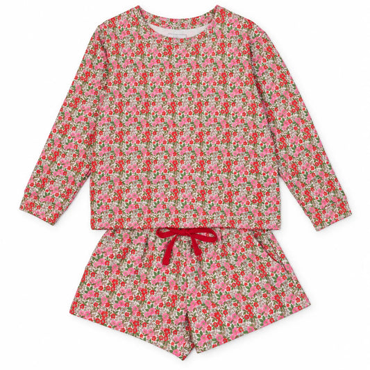Stella Girls’ Sweatshirt Short Set- Floral Noel