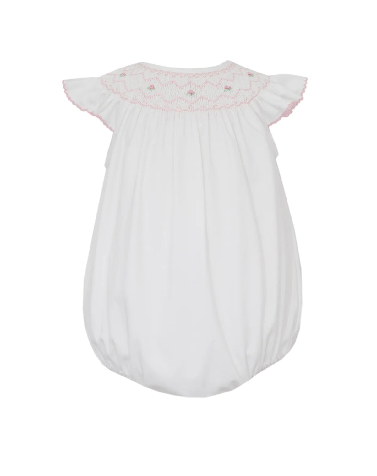 White Knit Bishop Smocked Bubble