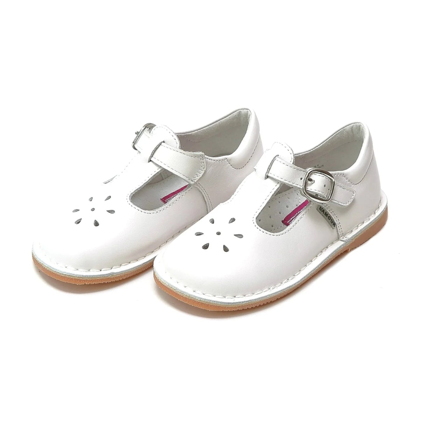 Joy Classic Leather T-Strap Mary Jane (Toddler)- White