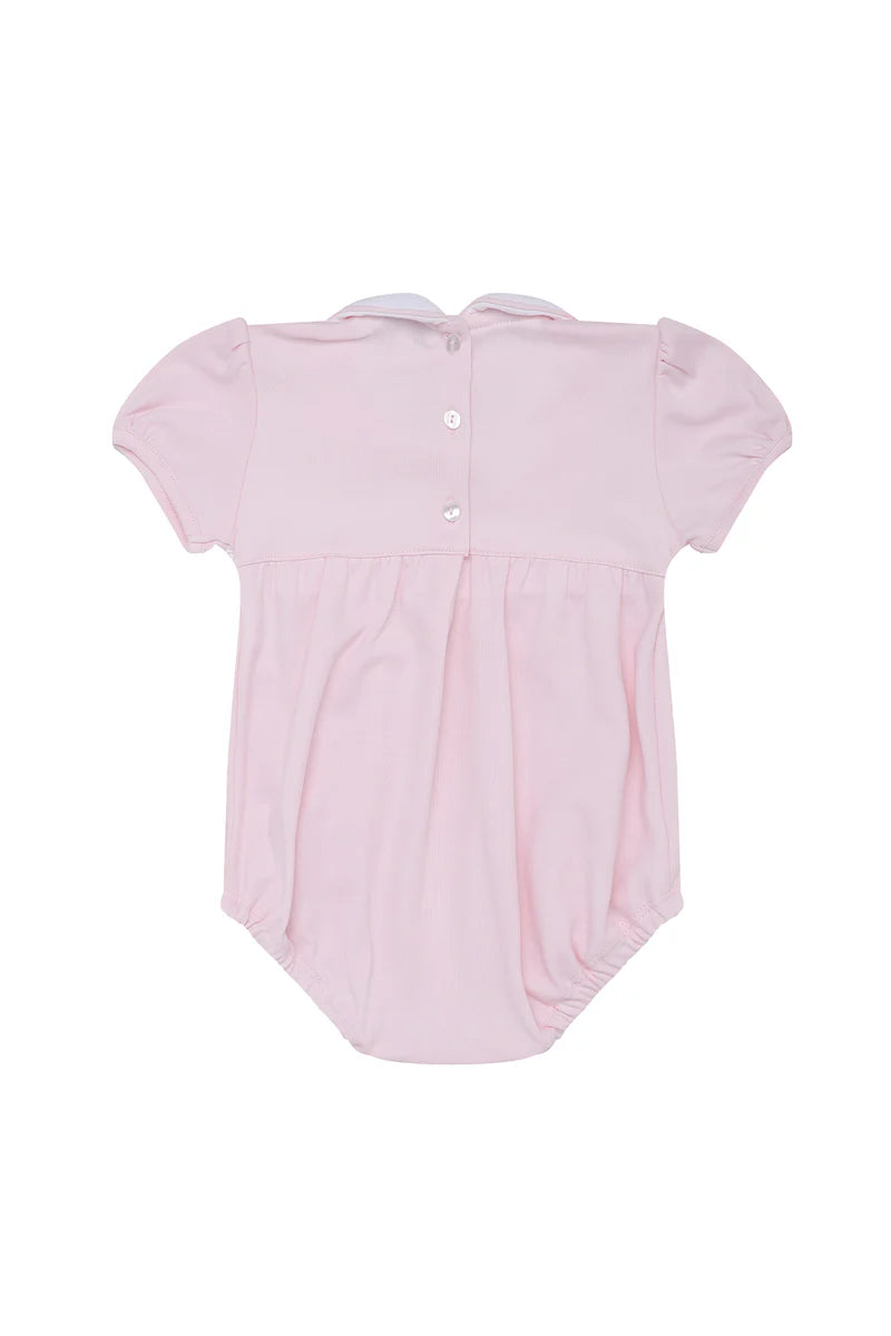Pink Bow Smocked Bubble