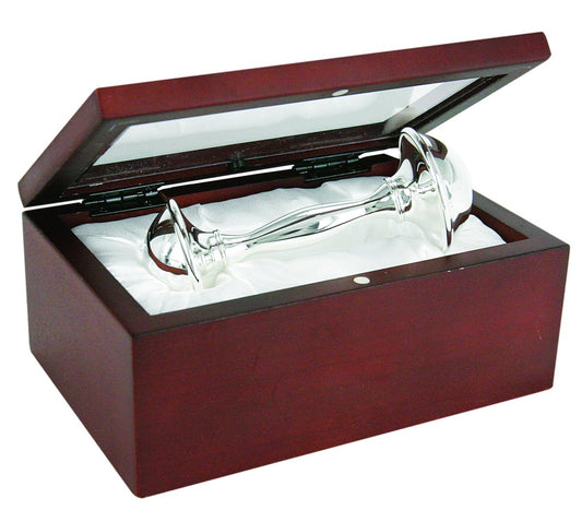 Rosewood Silver Rattle Keepsake Set