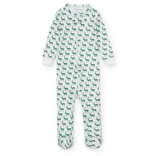 Parker Boys' Pima Cotton Zipper Pajama - Woodland Deer