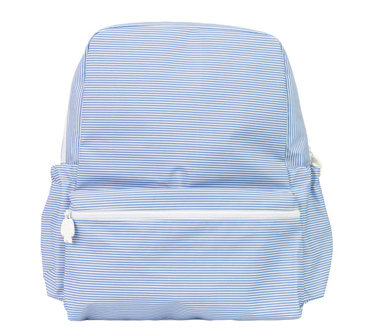 Large Backpack- Navy Mini Stripe
