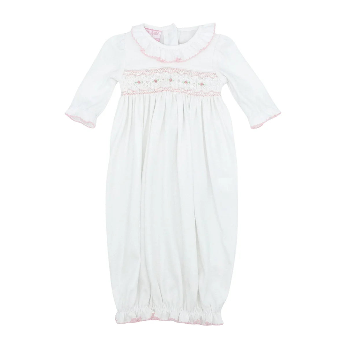 Natalie Smocked Knit Sack Gown