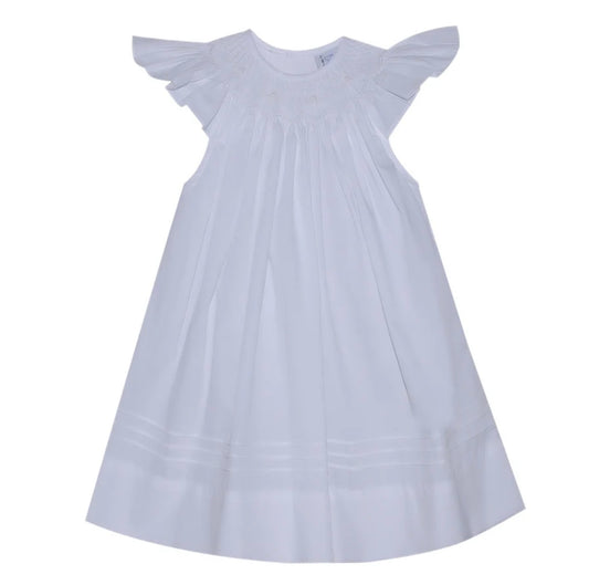 Georgia Angel Sleeve Dress- White