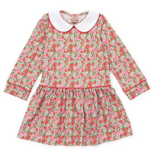 Lillian Girls’ Dress- Floral Noel