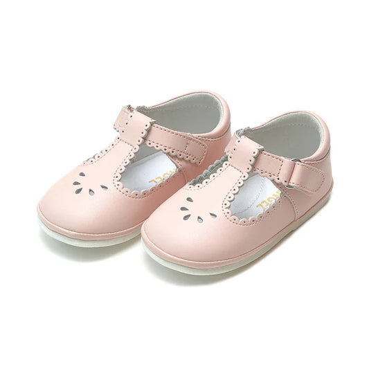 Dottie Scalloped T-Strap Mary Jane Shoe (Baby)- Pink