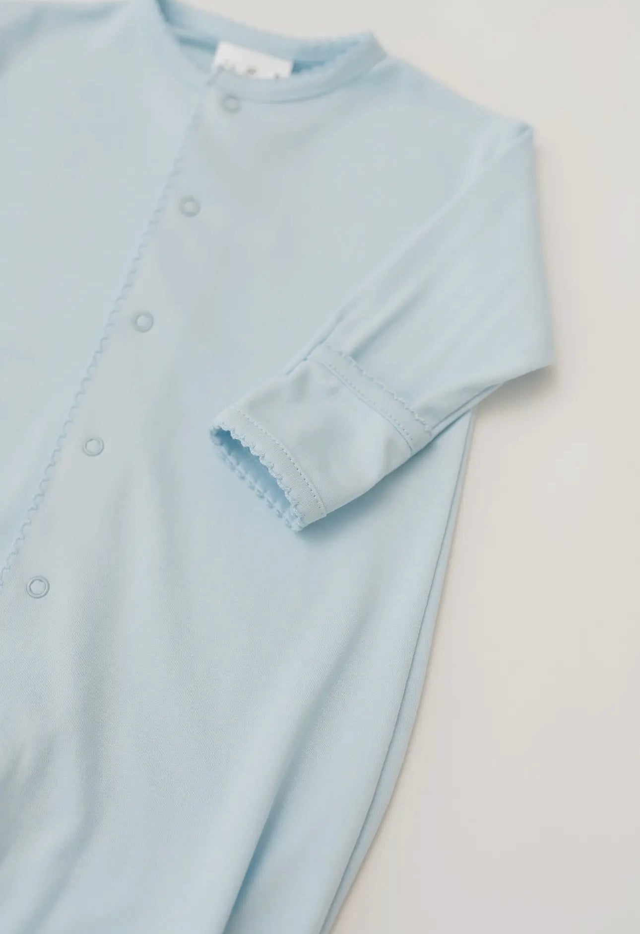 Pima Cotton Convertible Baby Gown/Jumpsuit - Baby Blue