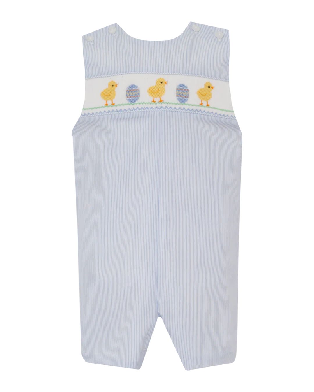 Smocked Easter Chicks Blue Stripe JonJon