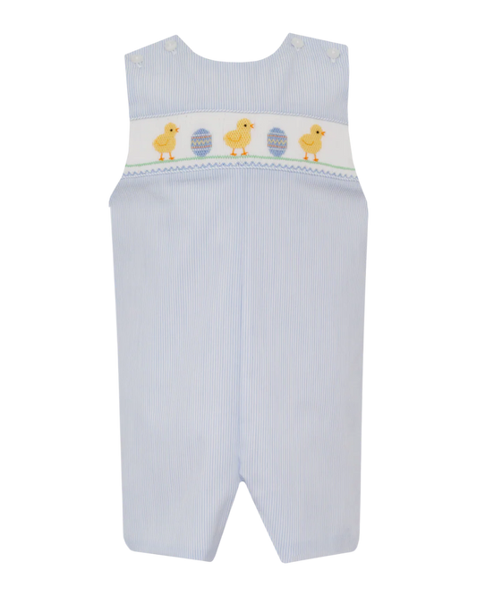 Smocked Easter Chicks Blue Stripe JonJon