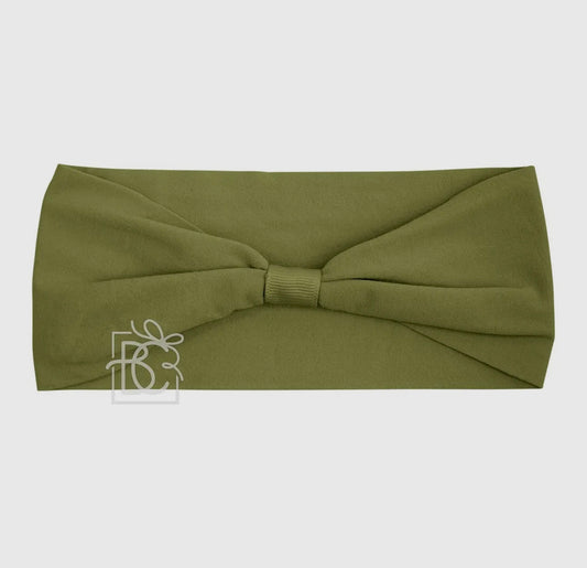 Wide Add-A-Bow Headband- Moss