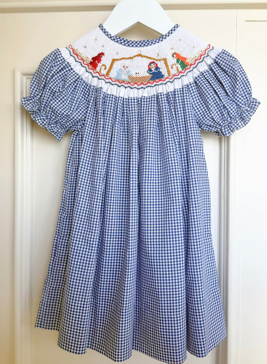Nativity Scene Bishop Smocked Dress
