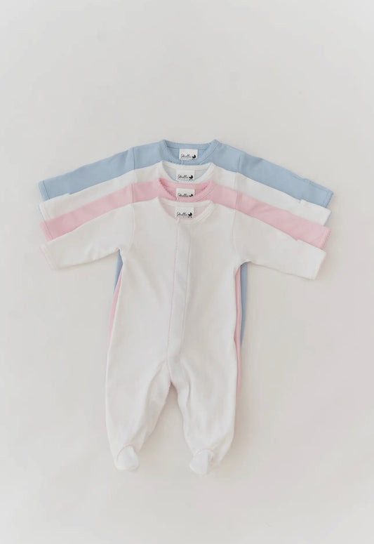 Pima Cotton Footie - Baby Pink